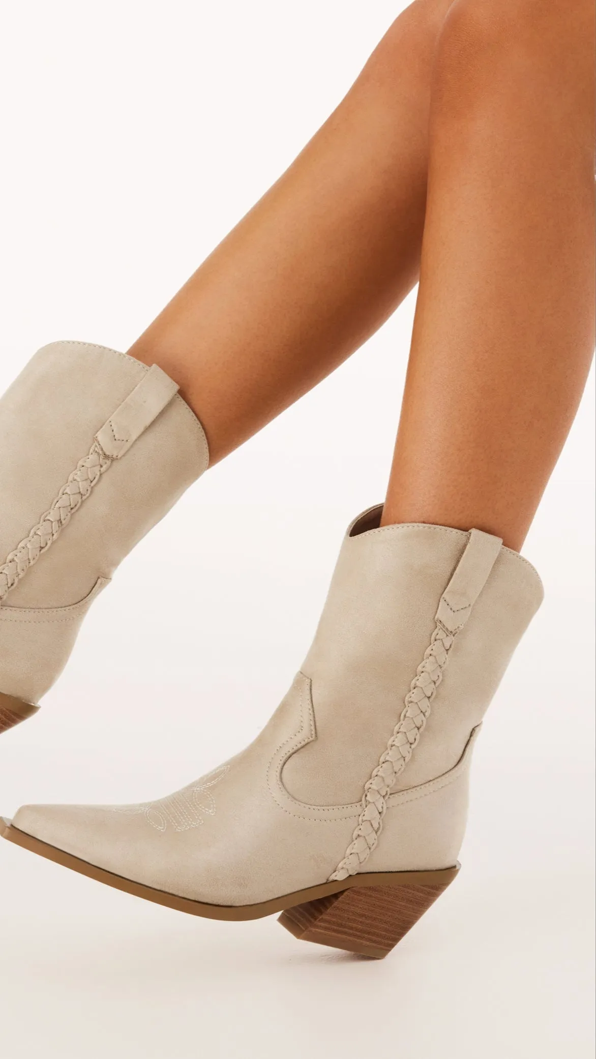 Ellenora Boots - Hellbeiges Wildleder