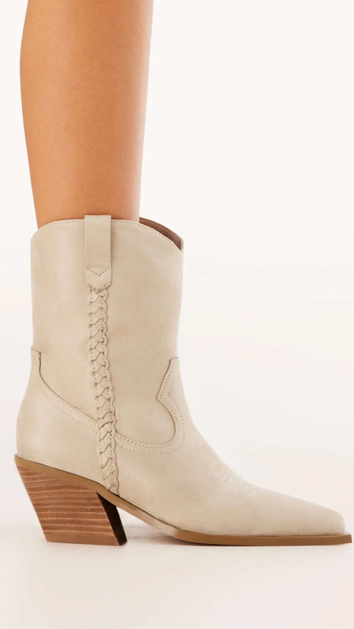 Ellenora Boots - Hellbeiges Wildleder