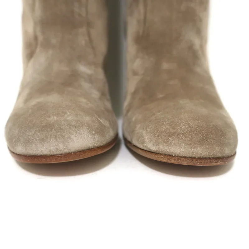 Gianvito Rossi Glen 85 Stiefel im Kniestiefel-Design Beige Wildleder Größe 36 NEU