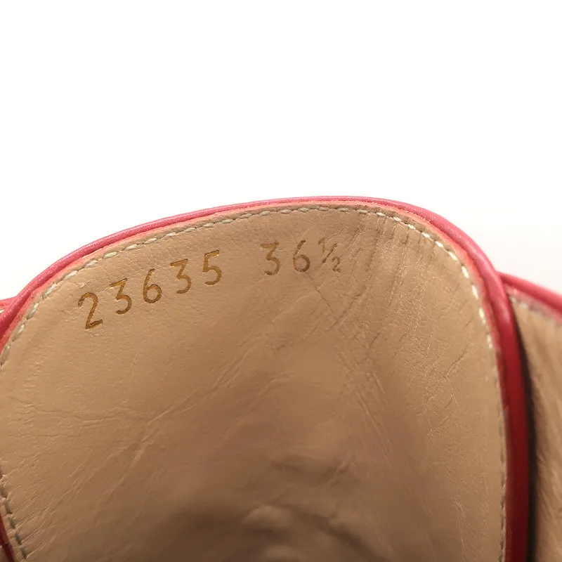 Gianvito Rossi Stiefeletten mit Reißverschluss und Riemchen in Rot Leder Größe 36,5