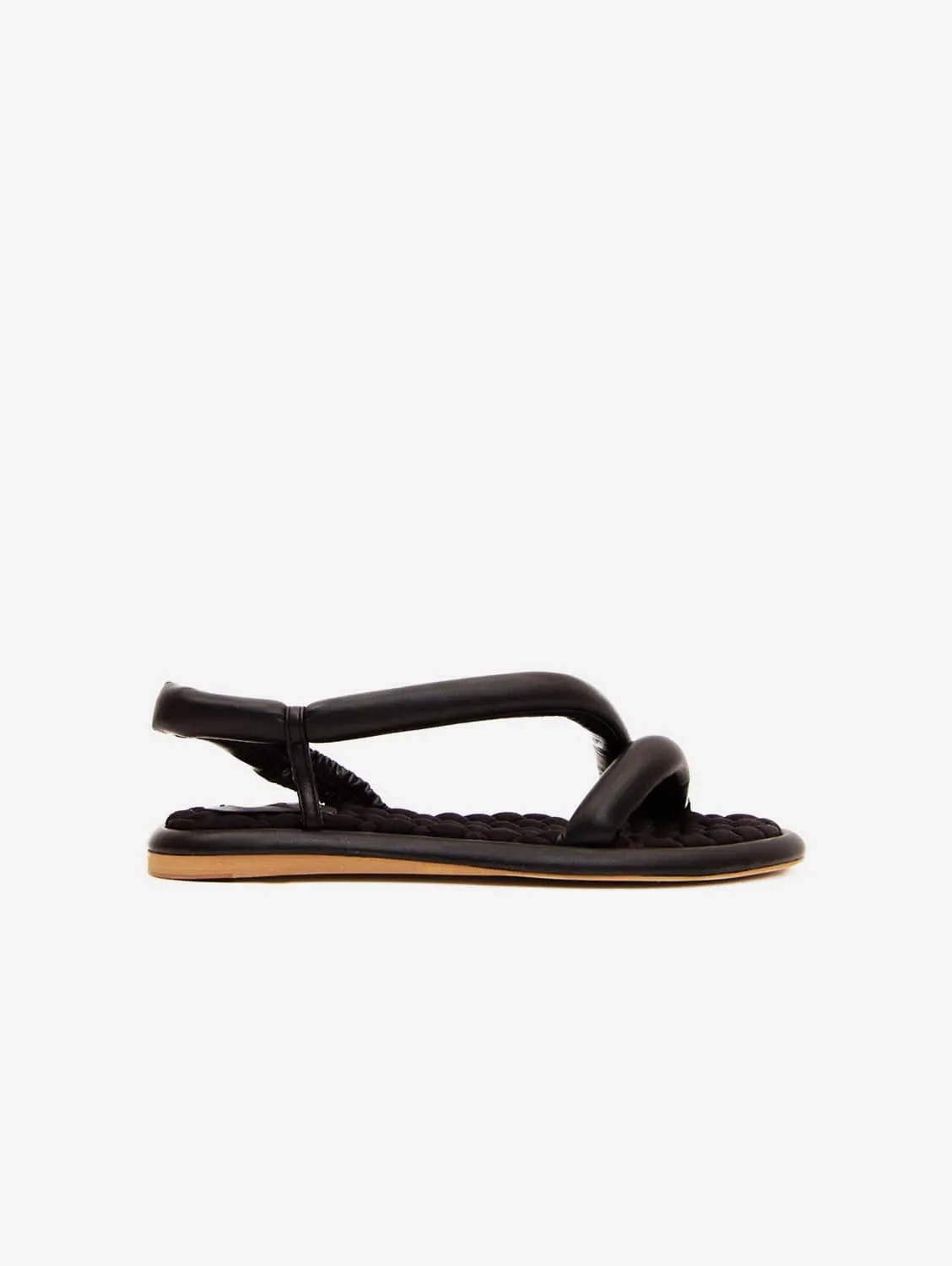 Gina Vegan-Leder Plateausandalen | Schwarz