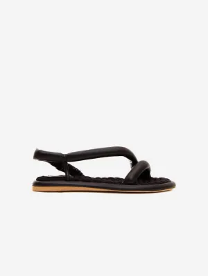 Gina Vegan-Leder Plateausandalen | Schwarz