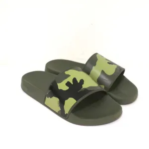 Givenchy Camo Pool Slides Grün Gummi Größe 39 Flache Sandalen