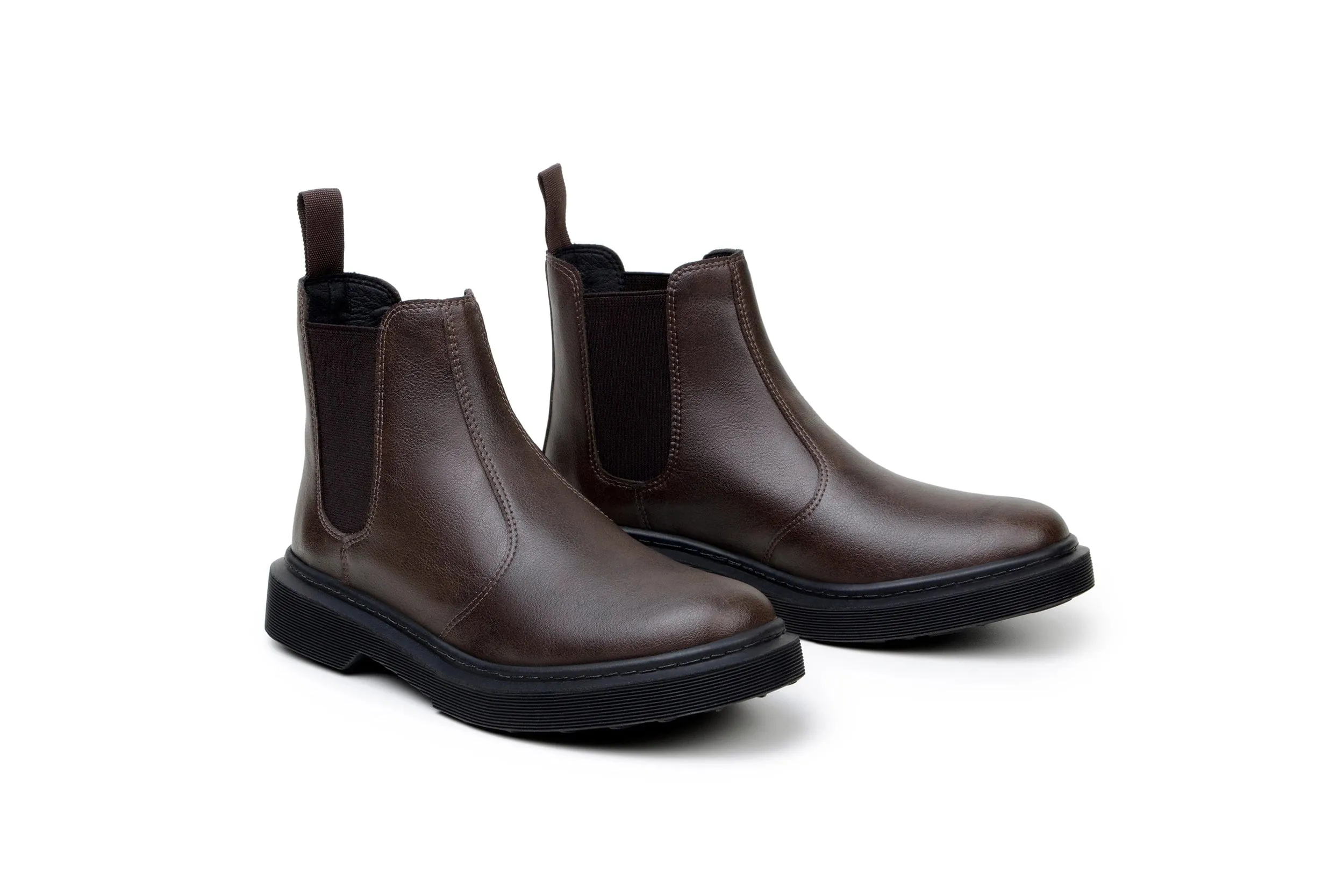 Green Laces x King55 Chelsea Vegan Leder Stiefel | Espresso Braun