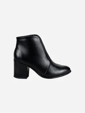 Hana Vegan Leder Stiefeletten mit Absatz | Schwarz