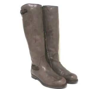 Henry Beguelin Kniestiefel Reitstiefel Braun Vintage-Leder Größe 38