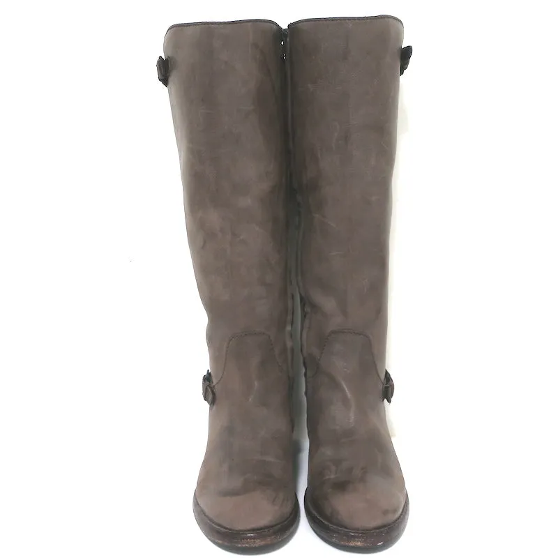 Henry Beguelin Kniestiefel Reitstiefel Braun Vintage-Leder Größe 38
