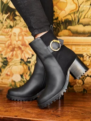 Hercules Recyceltes Veganes Leder Stiefel mit Absatz | Schwarz