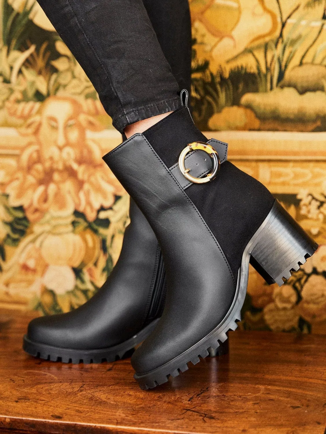 Hercules Recyceltes Veganes Leder Stiefel mit Absatz | Schwarz