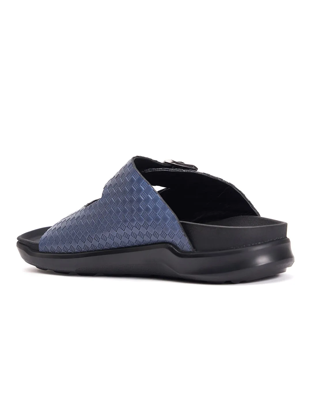 Hitz Herren Sandalen aus blauem Leder mit offener Spitze
