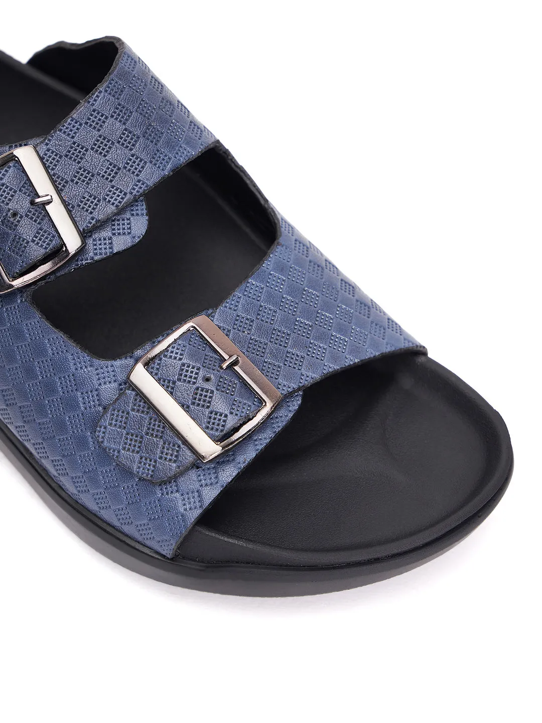 Hitz Herren Sandalen aus blauem Leder mit offener Spitze