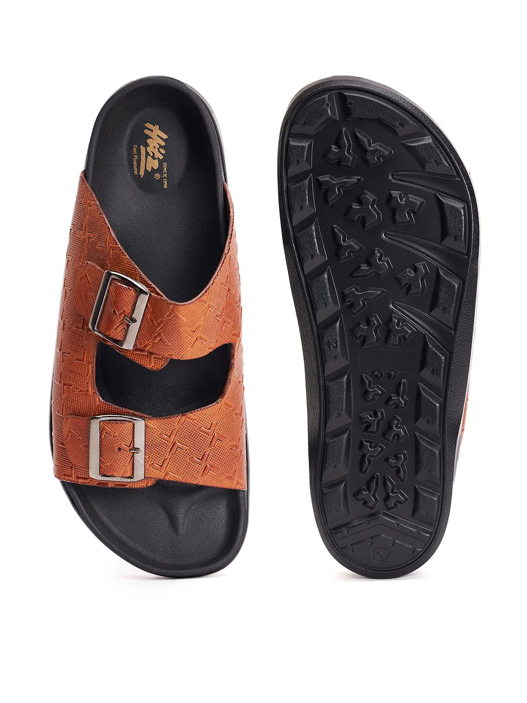 Hitz Herren Sandalen aus Leder in Braun mit offener Spitze