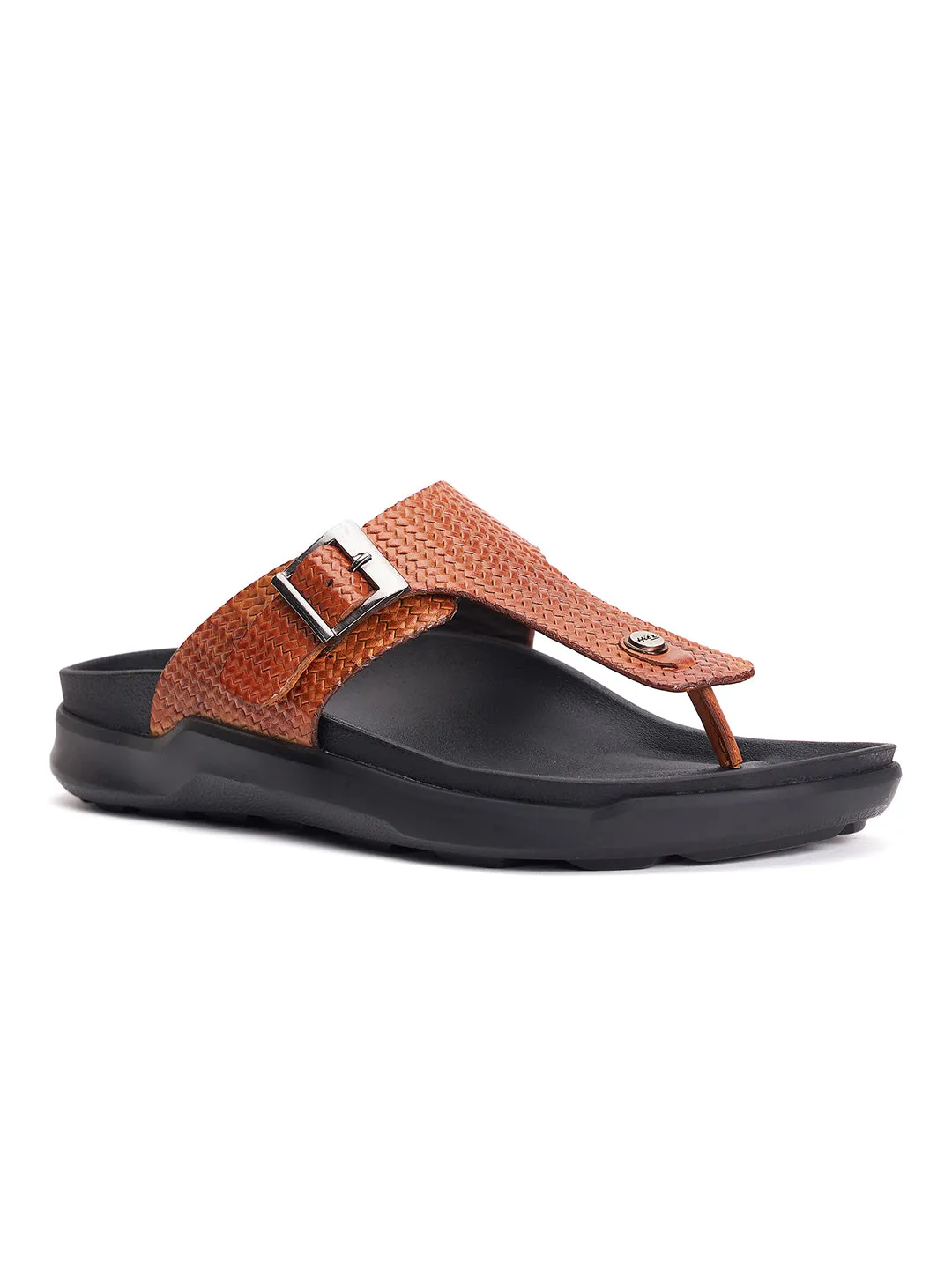 Hitz Herren Sandalen aus Leder in Natur mit offener Spitze