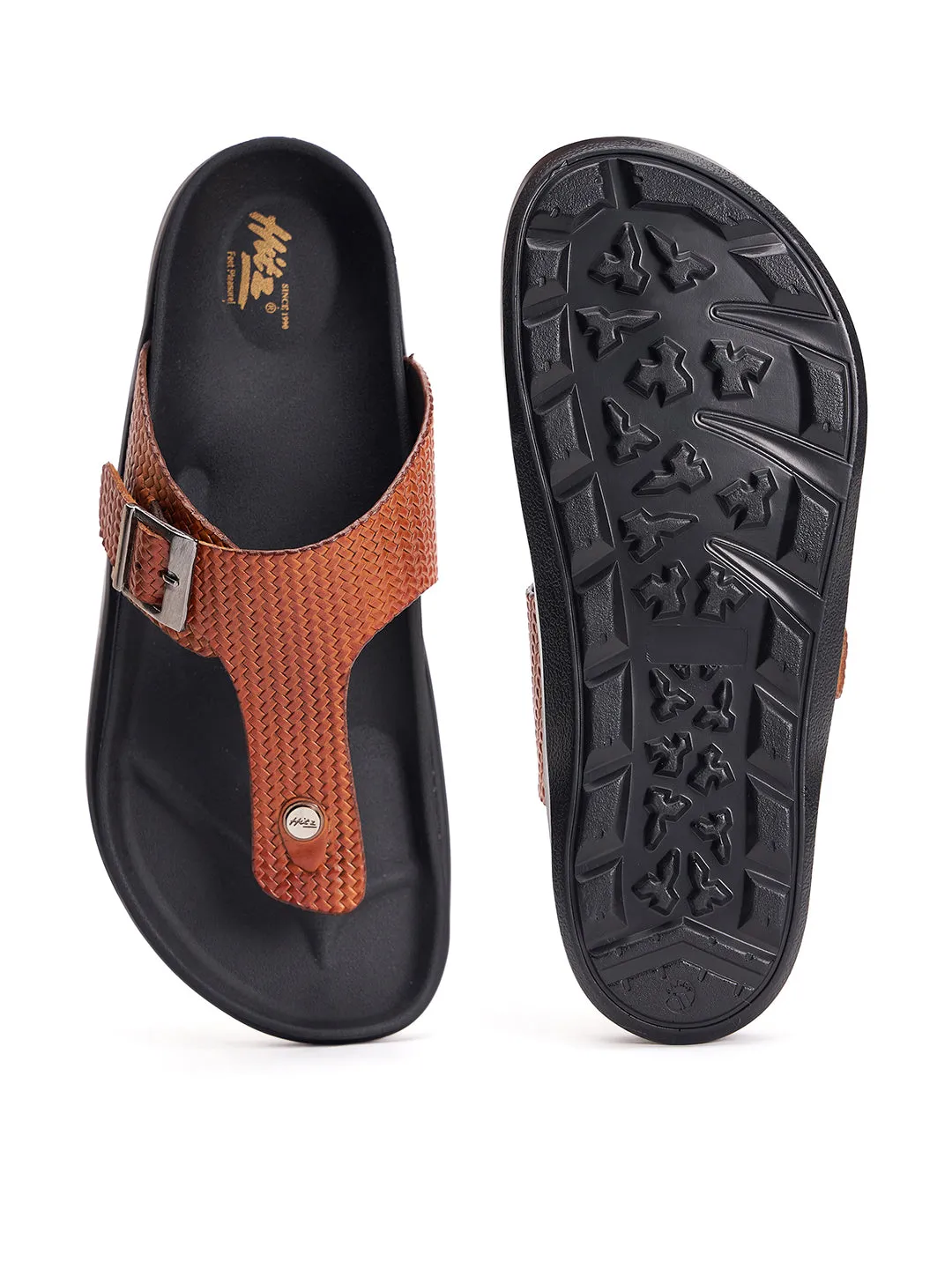 Hitz Herren Sandalen aus Leder in Natur mit offener Spitze