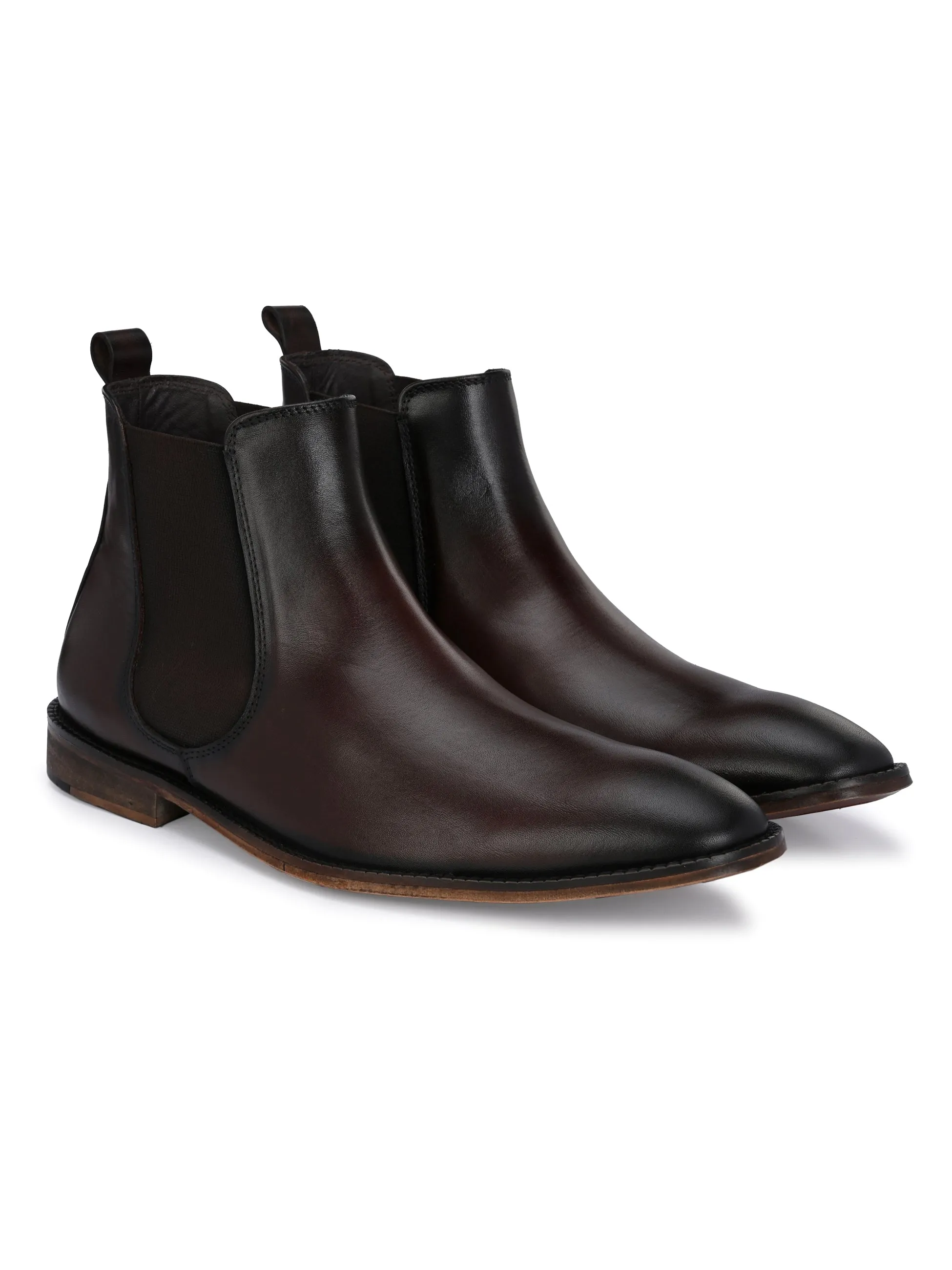 HITZ7121 Herren Chelsea Boots aus braunem Leder für lässige Anlässe