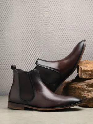 HITZ7121 Herren Chelsea Boots aus braunem Leder für lässige Anlässe