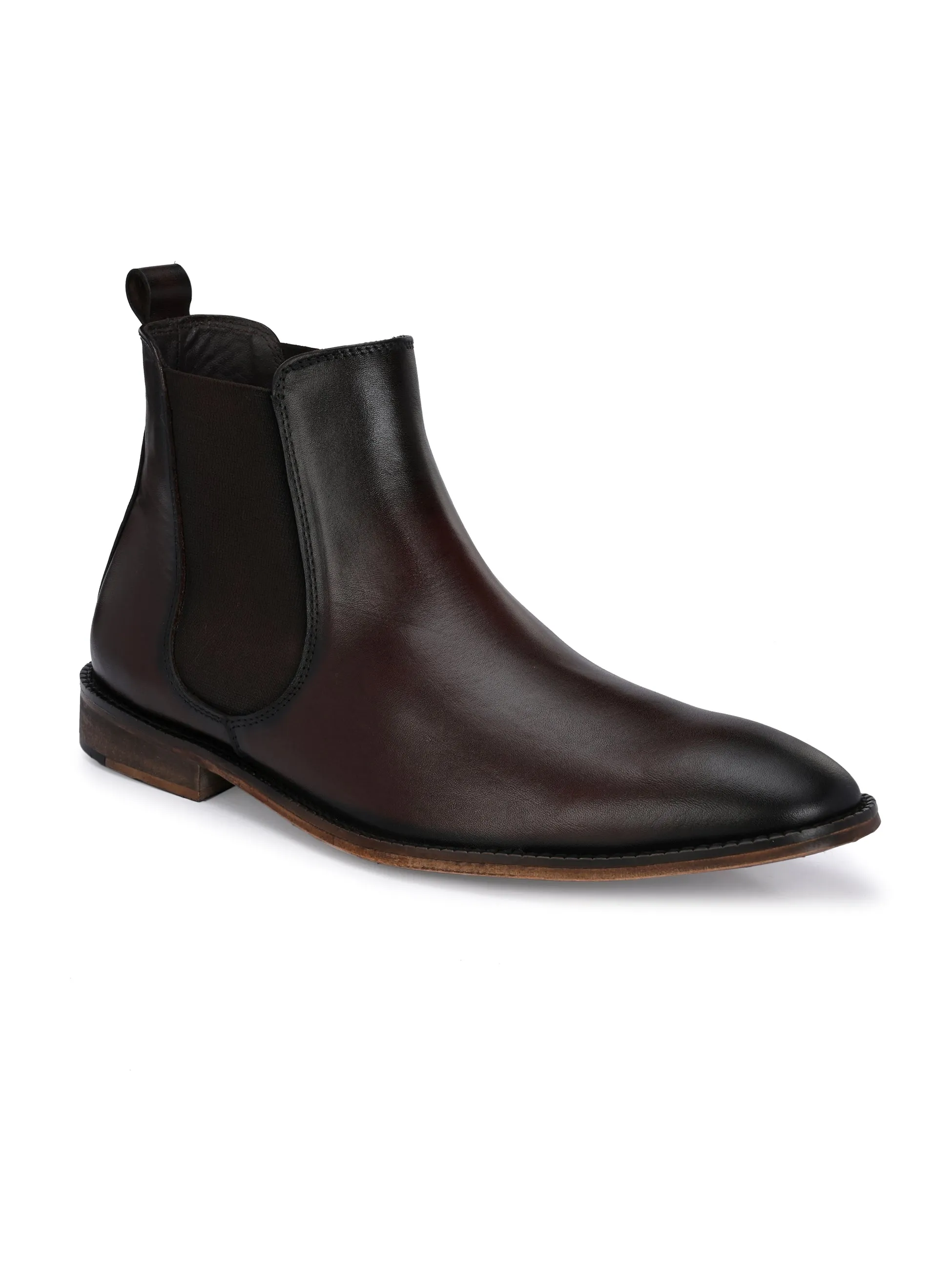 HITZ7121 Herren Chelsea Boots aus braunem Leder für lässige Anlässe