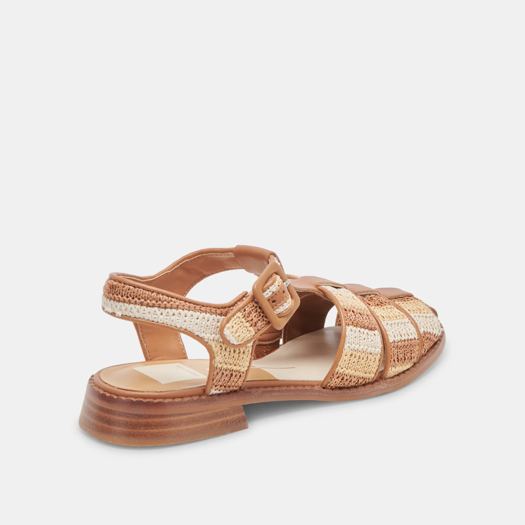 HOLIS SANDALEN BRAUN MULTI RAFFIA
