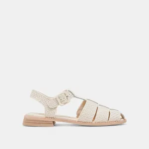 HOLIS SANDALEN WEIß MULTI RAFFIA