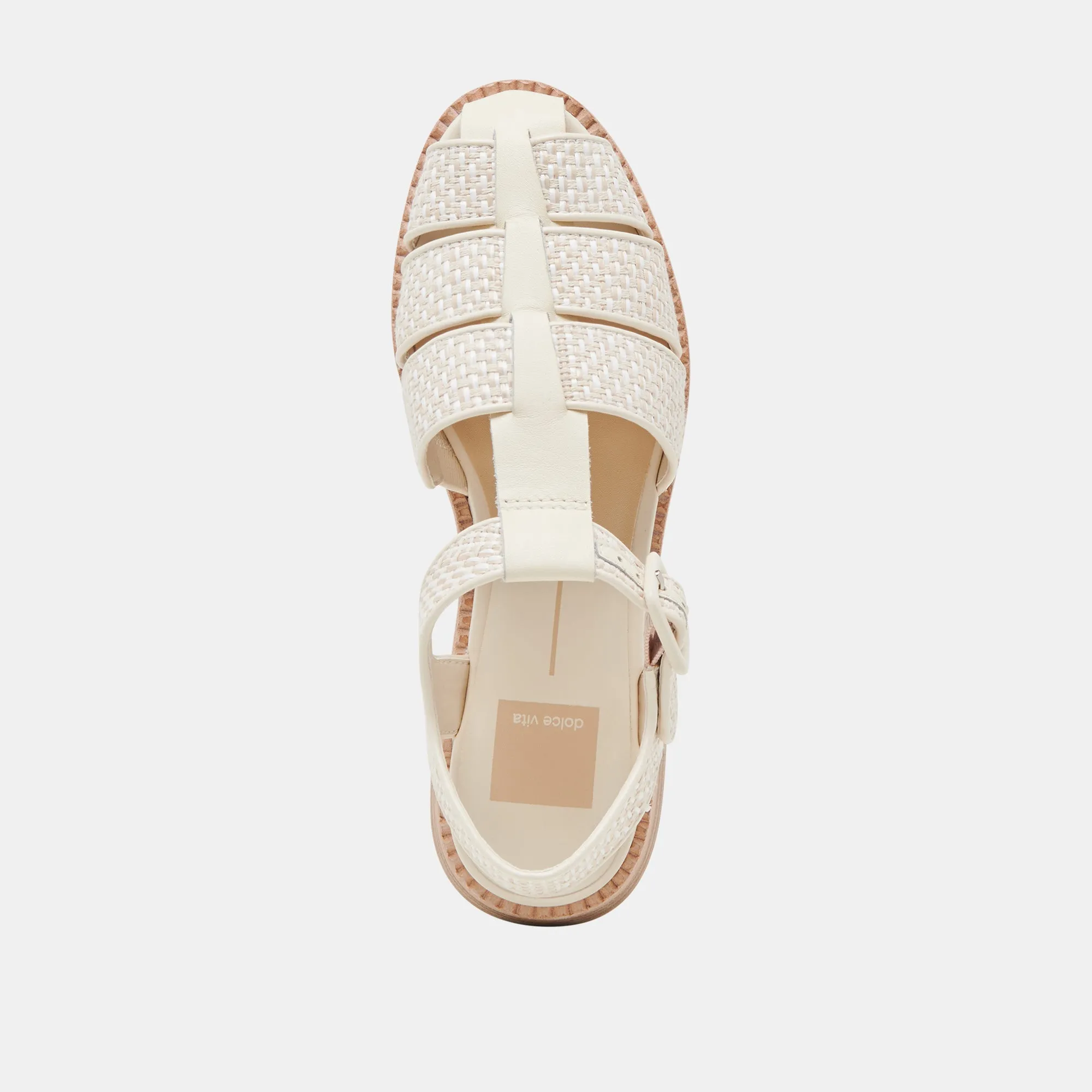 HOLIS SANDALEN WEIß MULTI RAFFIA