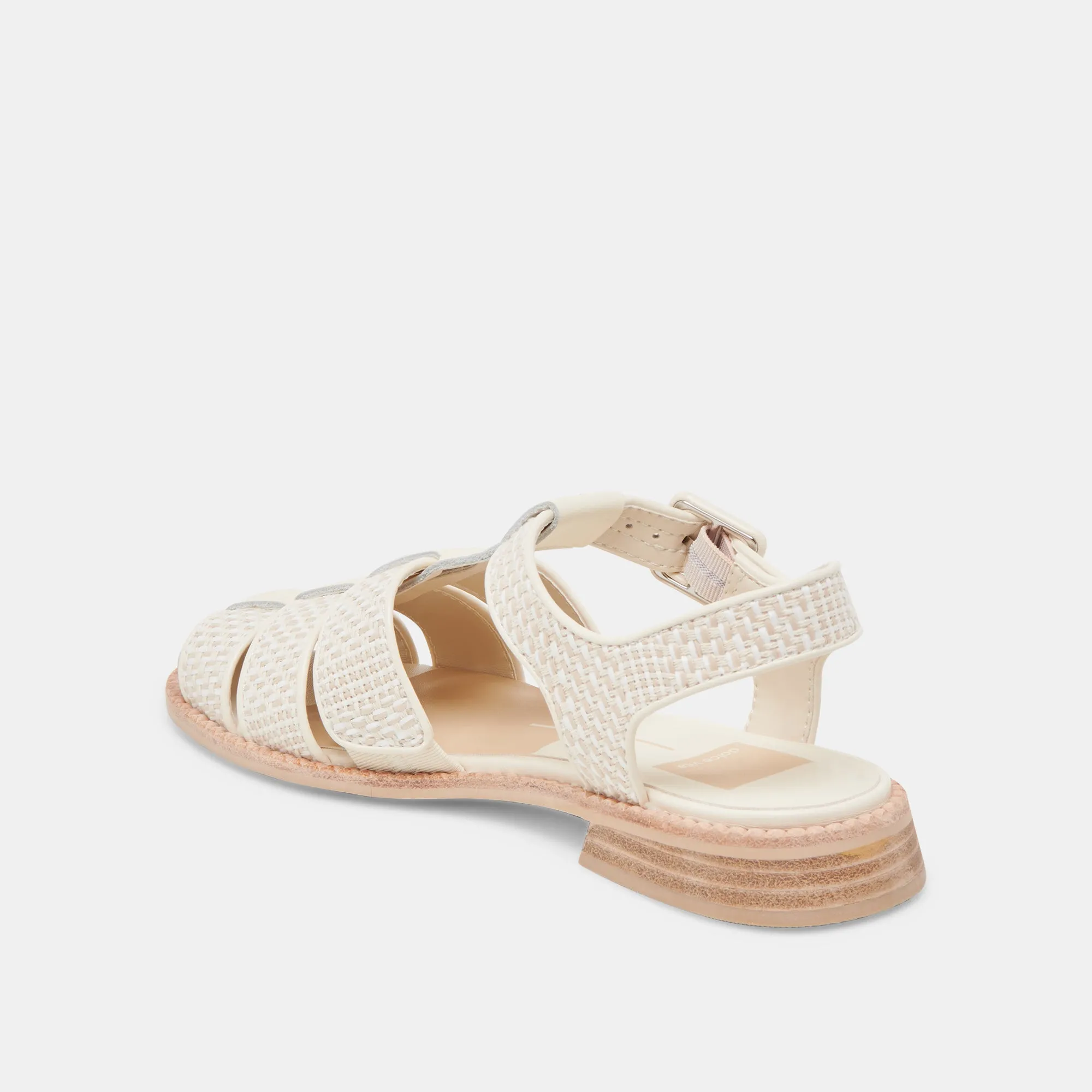 HOLIS SANDALEN WEIß MULTI RAFFIA