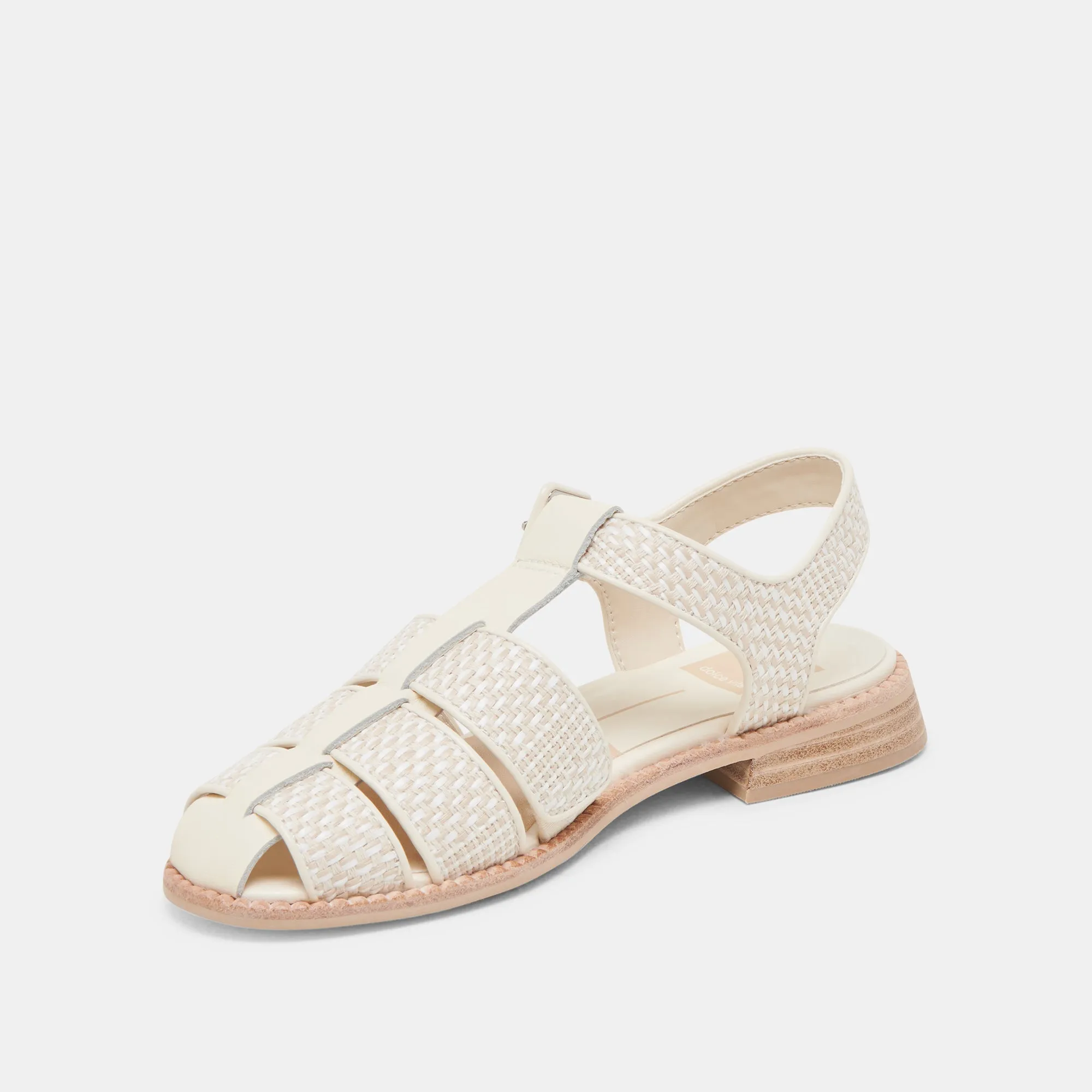 HOLIS SANDALEN WEIß MULTI RAFFIA