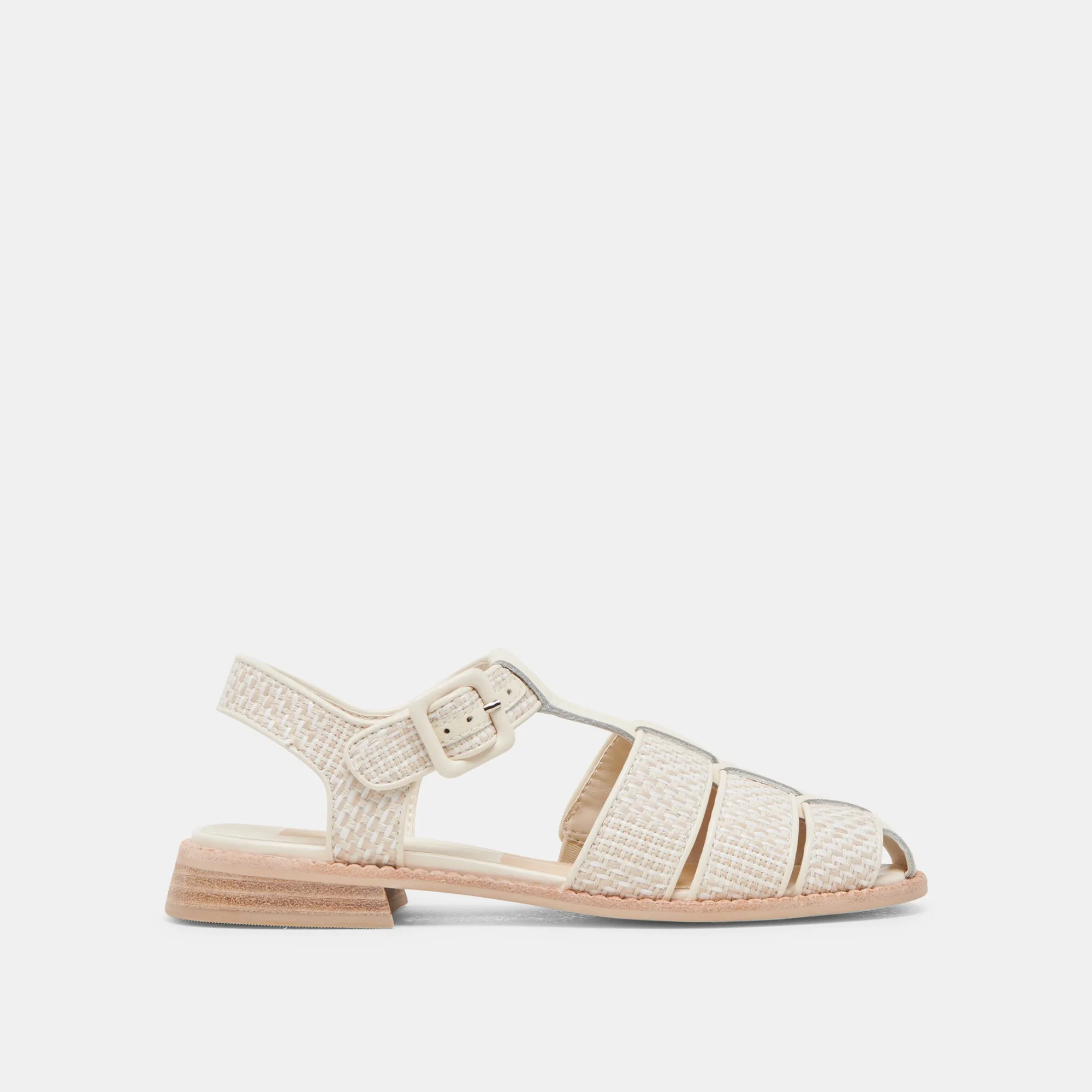 HOLIS SANDALEN WEIß MULTI RAFFIA