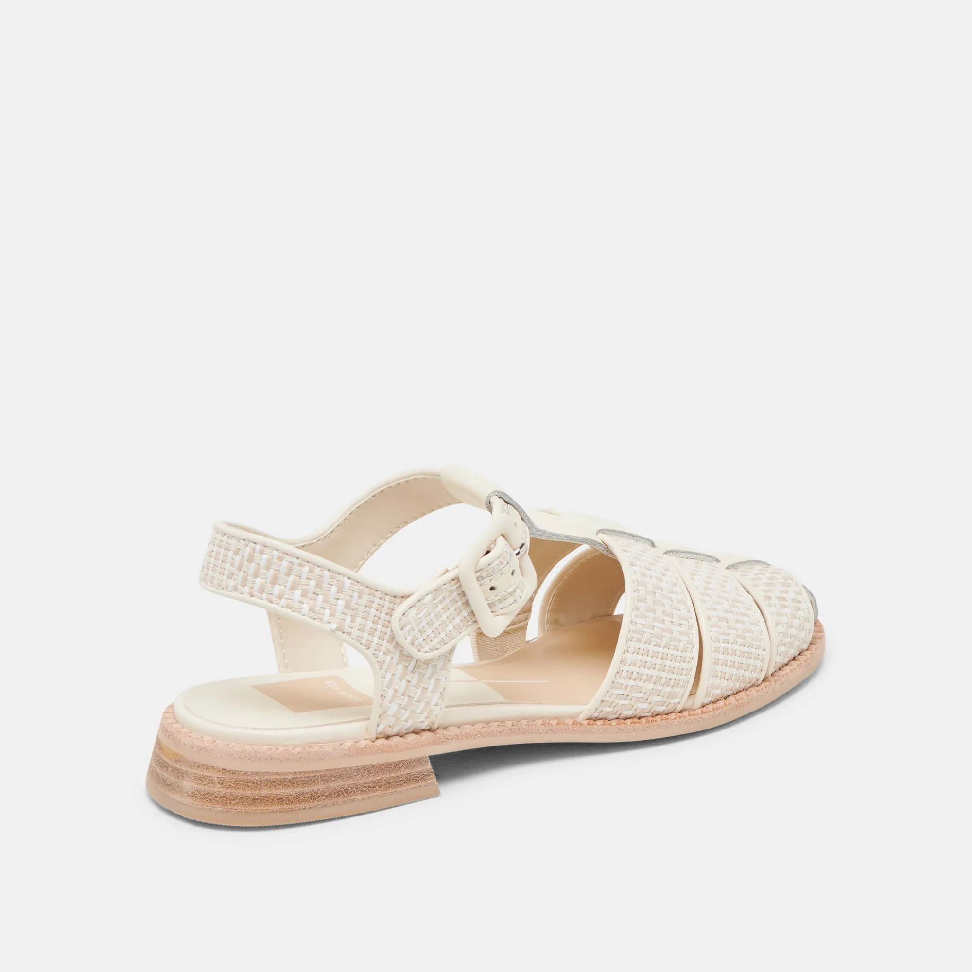 HOLIS SANDALEN WEIß MULTI RAFFIA