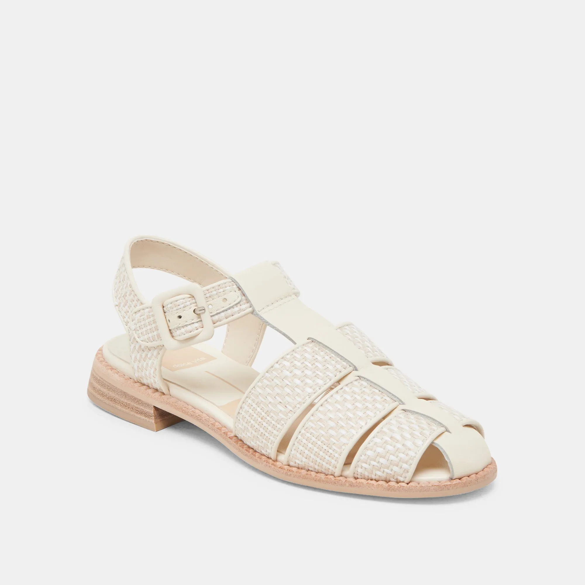 HOLIS SANDALEN WEIß MULTI RAFFIA