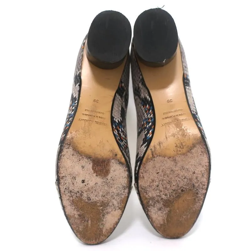 Isabel Marant Chelsea Stiefel Danelya Creme Schlangenleder-Print Größe 39