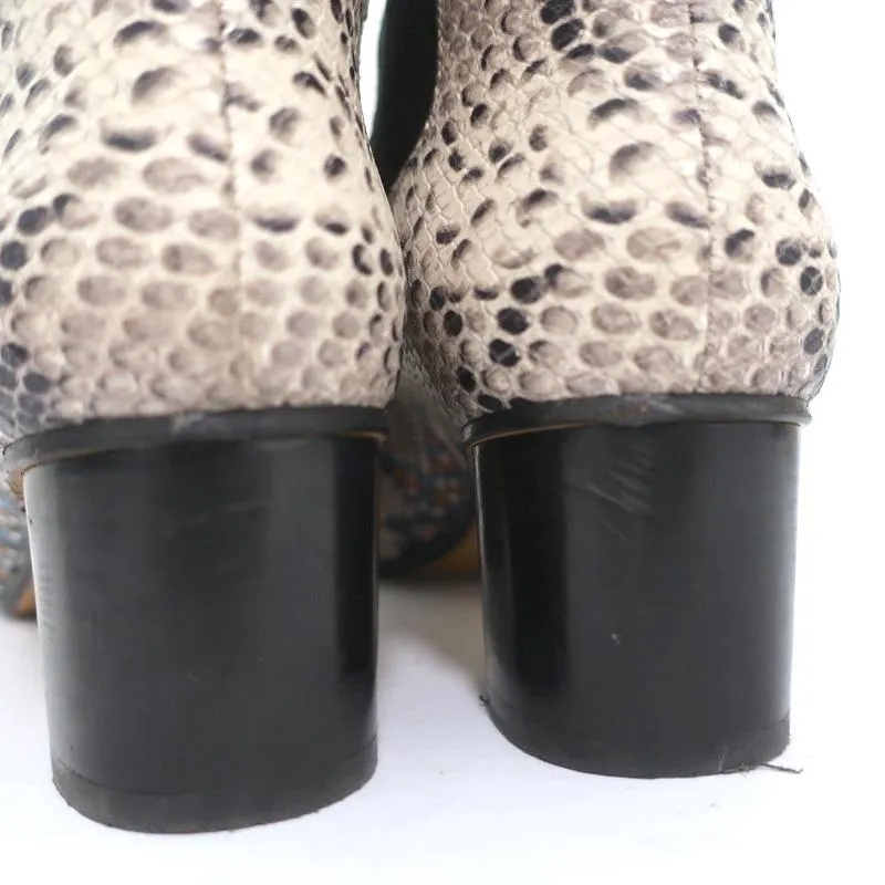 Isabel Marant Chelsea Stiefel Danelya Creme Schlangenleder-Print Größe 39