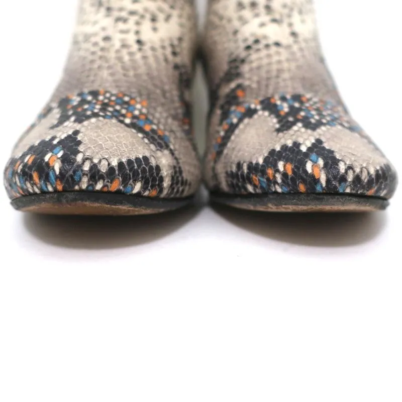 Isabel Marant Chelsea Stiefel Danelya Creme Schlangenleder-Print Größe 39