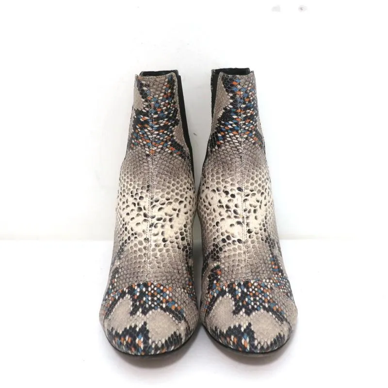 Isabel Marant Chelsea Stiefel Danelya Creme Schlangenleder-Print Größe 39