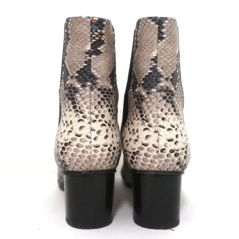 Isabel Marant Chelsea Stiefel Danelya Creme Schlangenleder-Print Größe 39