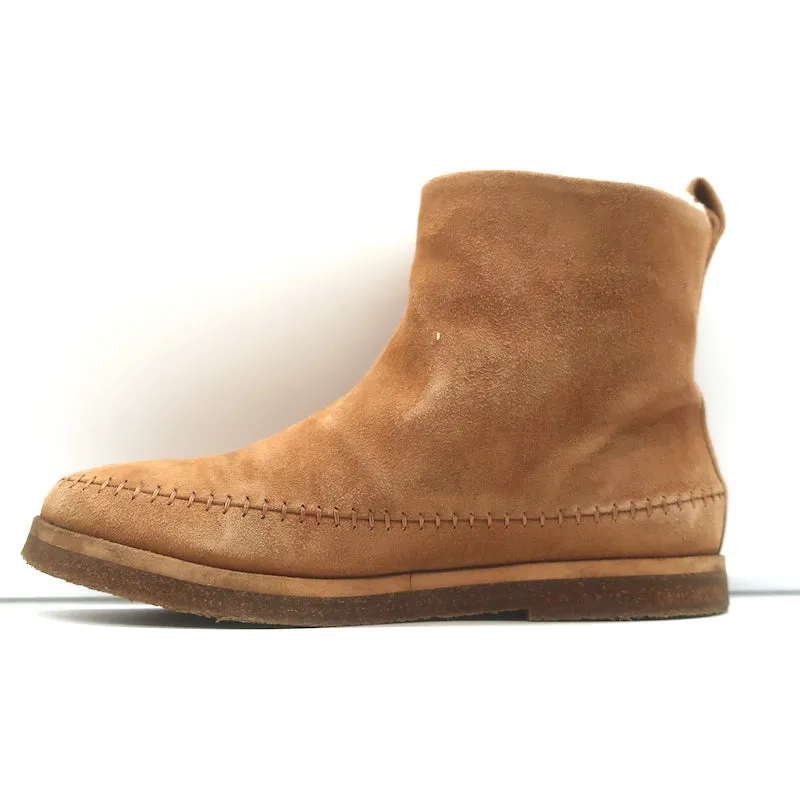 Jenni Kayne Shearling Mokassin Stiefel Braun Wildleder Größe 37 Flache Knöchelstiefel