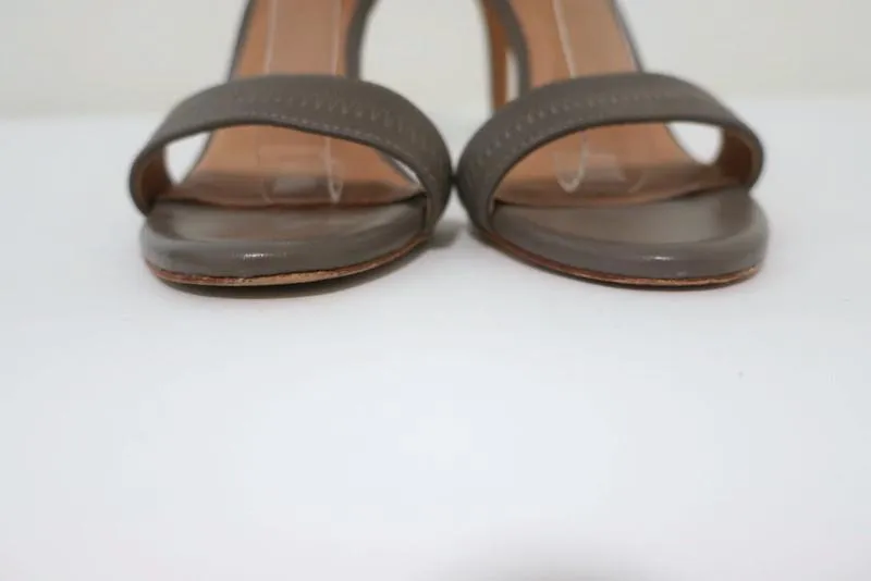 Joie Sandalen Elaine Grau Kreuzriemen Elastisch & Leder Größe 38.5 Offene Zehen Absatz