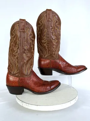 Justin Größe (M) 8,5 / (D)10 Verbranntes Orange & Braune Cowboystiefel
