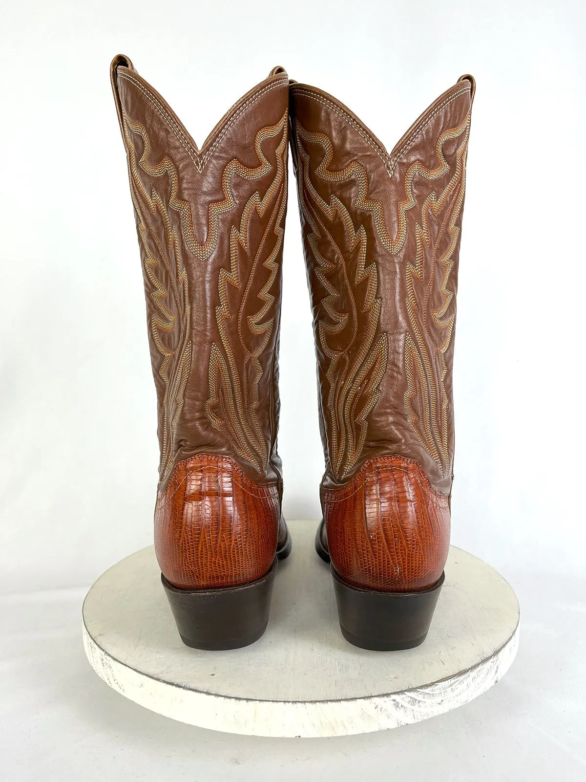 Justin Größe (M) 8,5 / (D)10 Verbranntes Orange & Braune Cowboystiefel