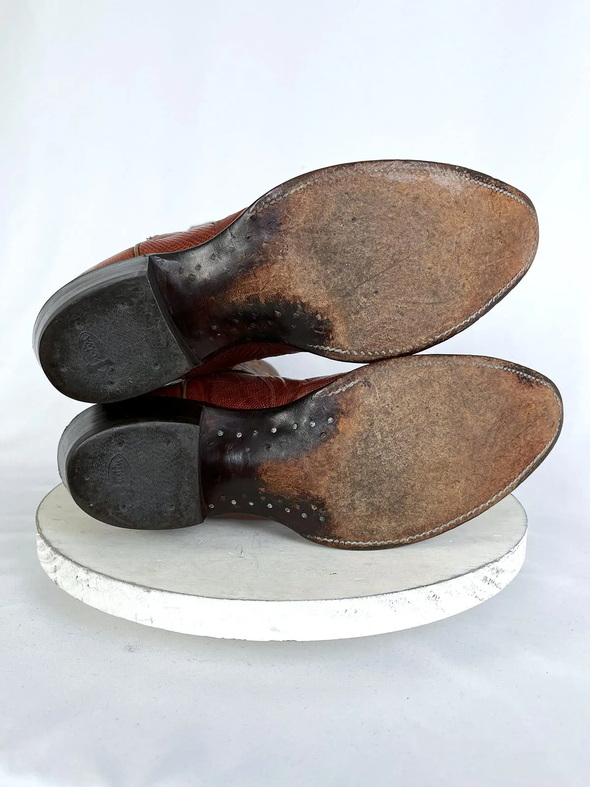 Justin Größe (M) 8,5 / (D)10 Verbranntes Orange & Braune Cowboystiefel