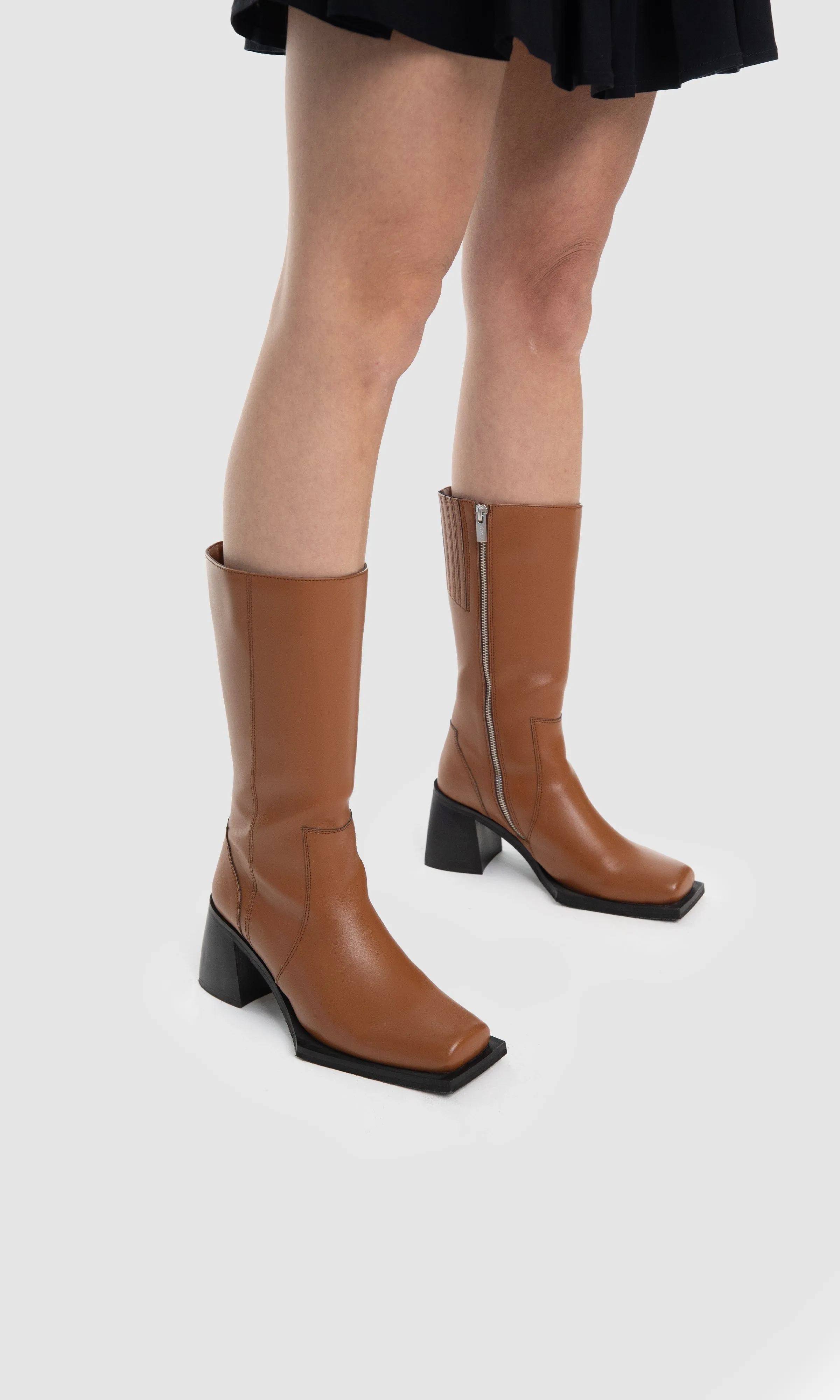 Karel X Vegane Apfel-Leder-Stiefeletten | Ingwer