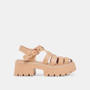 LASLY TONALE SANDALEN CAFE LEDER