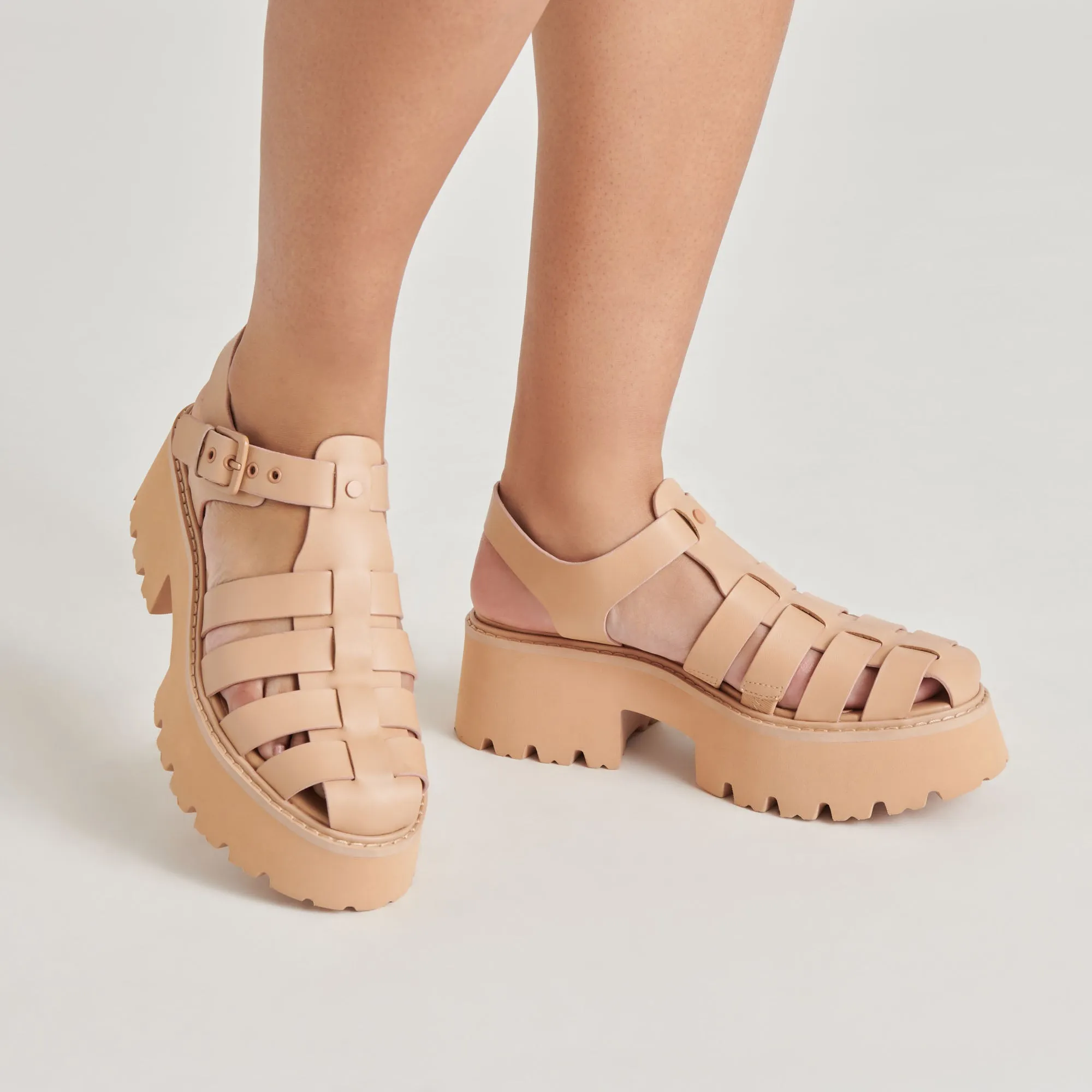 LASLY TONALE SANDALEN CAFE LEDER