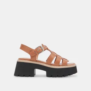 LATICE SANDALETTEN BRAUNES LEDER