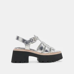 LATICE SANDALETTEN SILBER ANTIKE LEDER
