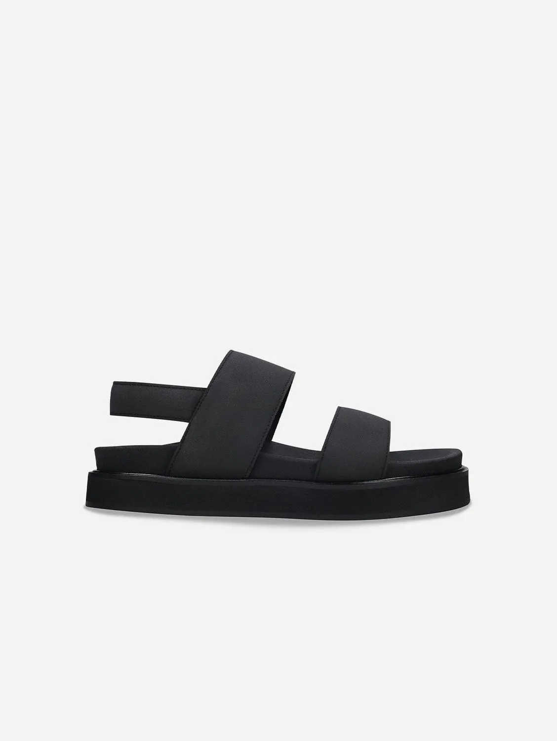 Lau Unisex vegane Mikrofaser Plateausandalen | Schwarz