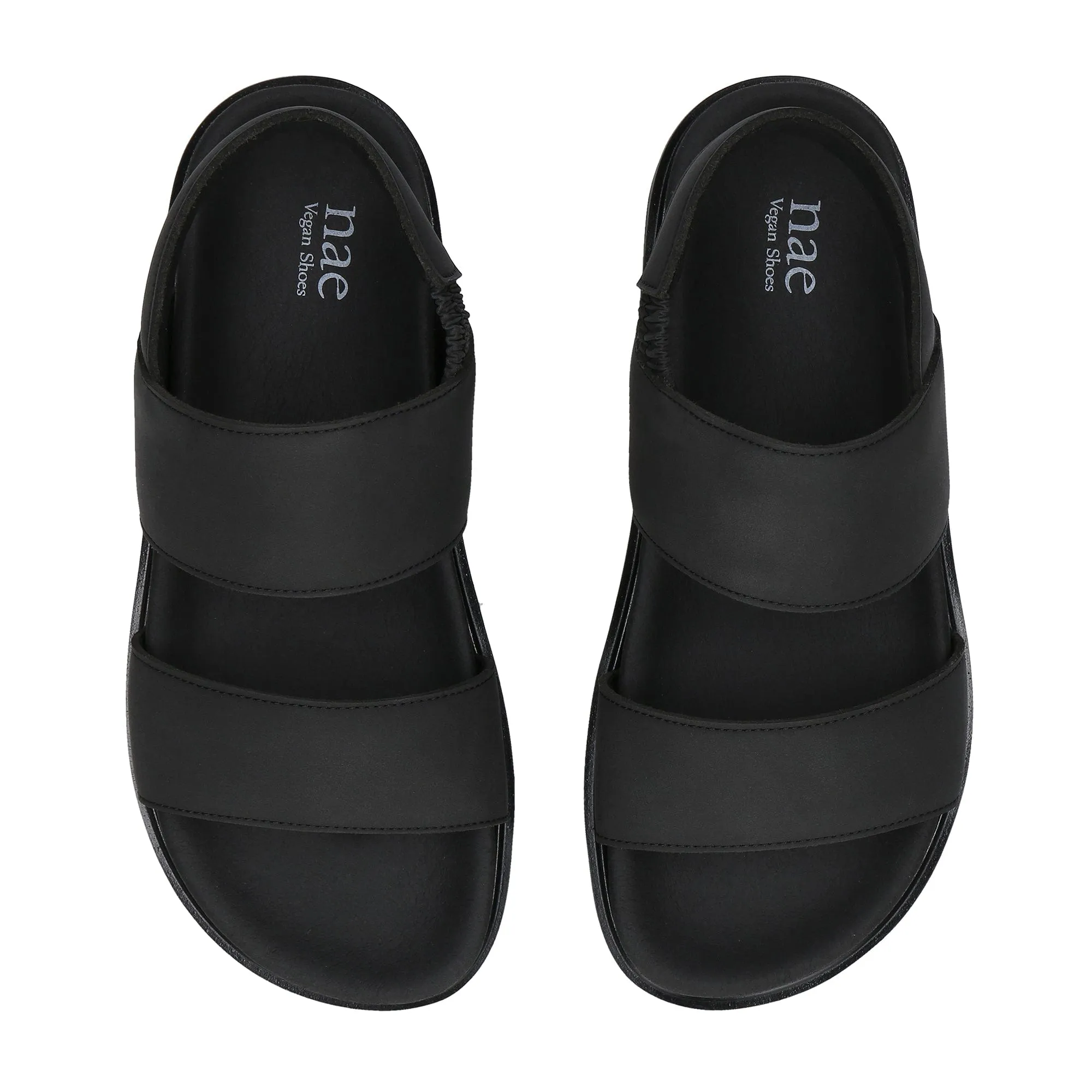 Lau Unisex vegane Mikrofaser Plateausandalen | Schwarz
