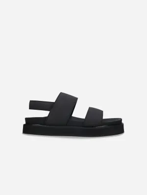 Lau Unisex vegane Mikrofaser Plateausandalen | Schwarz