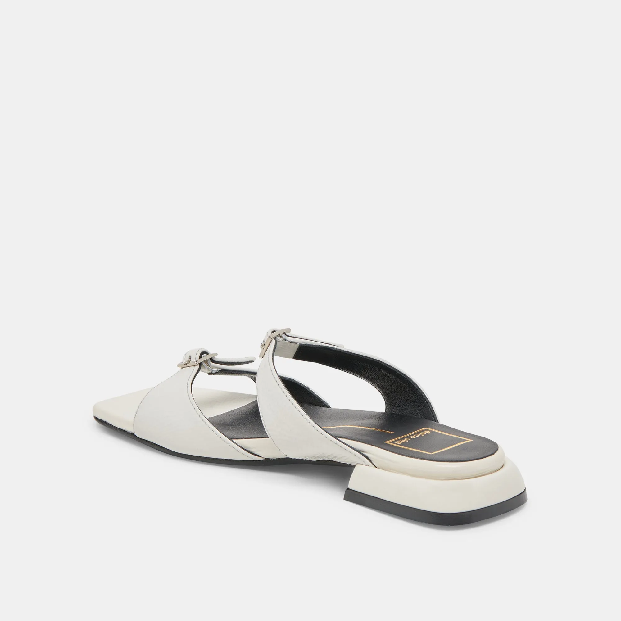 LAVERN SANDALEN OFF WHITE CRINKLE PATENT