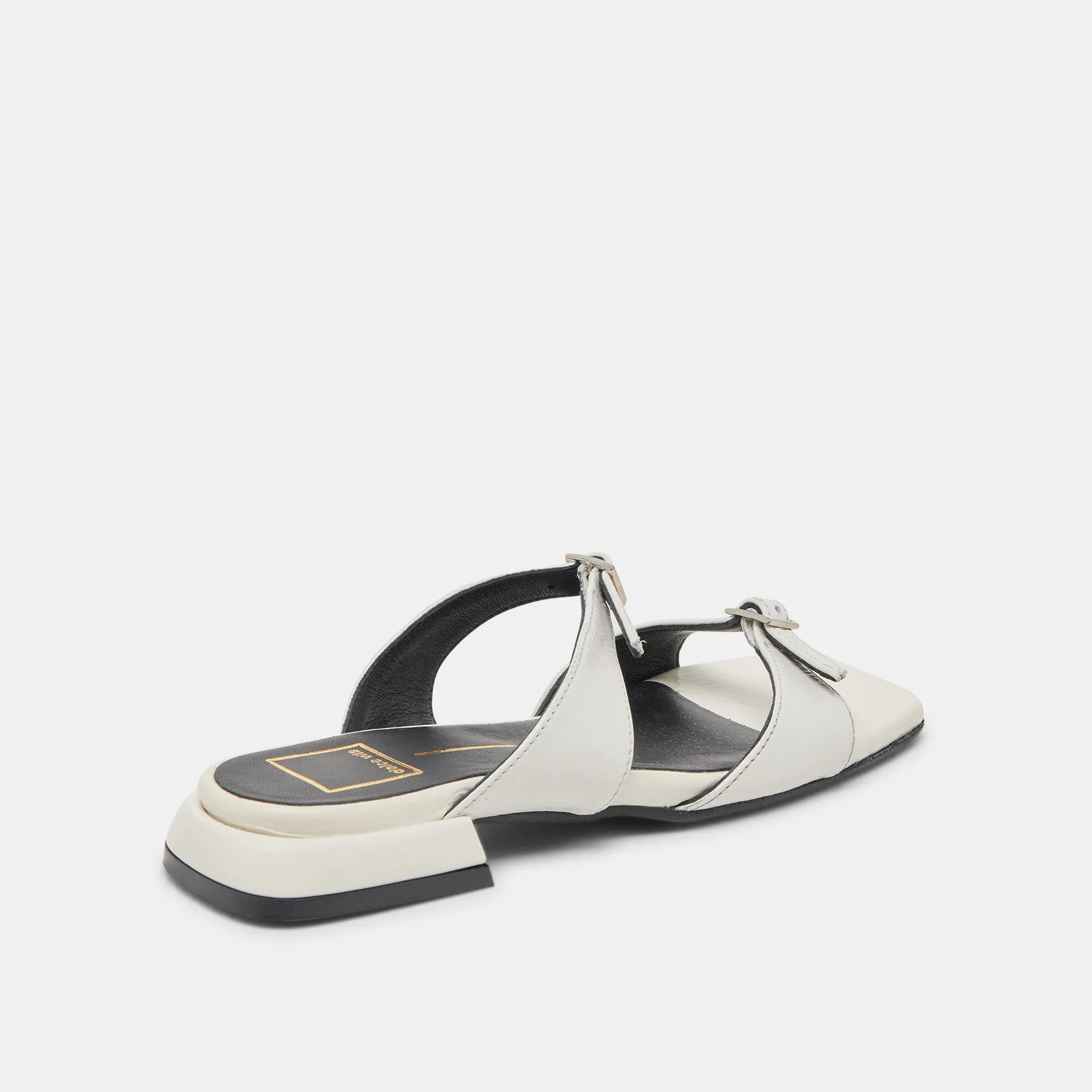 LAVERN SANDALEN OFF WHITE CRINKLE PATENT