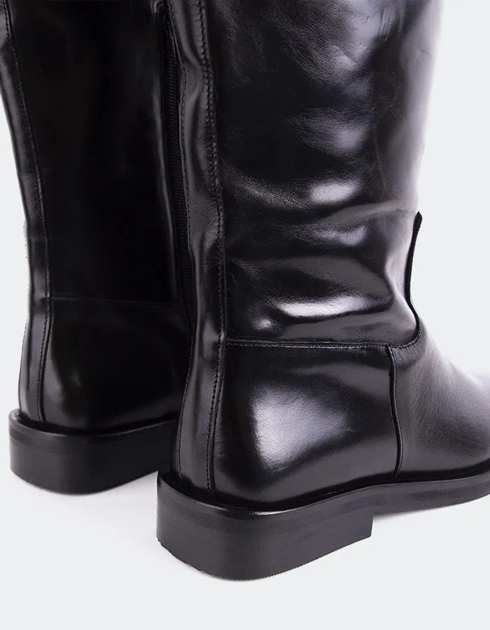 Lherma Schwarz Leder